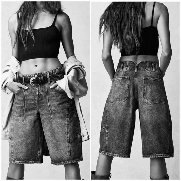 NWT Free People We The Free Extreme Measures Barrel Shorts - white - 27, 28, 33 - Picture 5 of 11